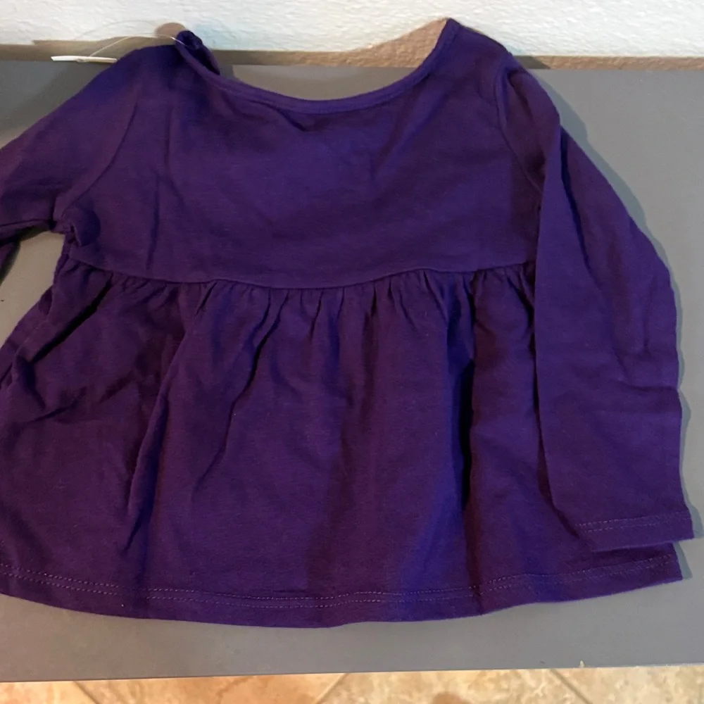 Purple Long-Sleeve Peplum Top for KiBrand Not Visible